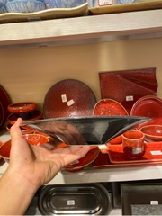 Đĩa 11inch đỏ chàm đen