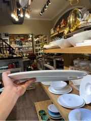 Đĩa xoài trắng trơn 16inch