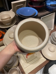 Hũ gia vị miệng xéo 18x14.5cm màu be (MÀU MỚI) (HĐ)