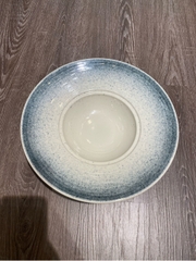 Dĩa bay không nắp 30cm kem Phun đen