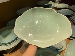 Đĩa cá 14inch xanh khảm