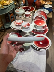 Đĩa có chân nhỏ 10.75inch Trăng Đỏ