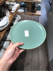 Dĩa 21x20cm xanh lá đậm trổ (matte)