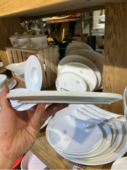 Đĩa xoài trắng trơn 9inch