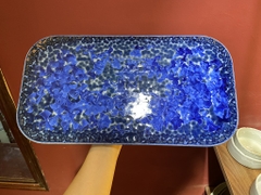 Đĩa CN bằng 40*21cm hoa xanh