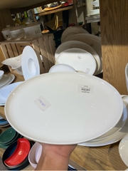 Đĩa xoài trắng trơn 10inch