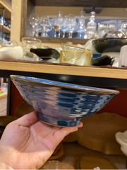 Tô xoè 18 x 5 x 7.3cm xanh viền nâu