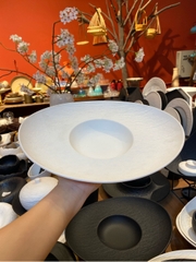 Đĩa soup vành cong 12i trắng Shanghai
