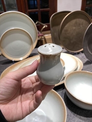 Hũ tiêu 4 x 6.8cm xanh ngọc viền nâu (matte)