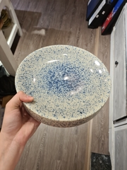 Khay tròn bằng 24 x 6 cm phun xanh