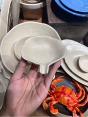 Chén lá vỏ sò 9x3cm màu be