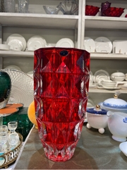 Lọ hoa kim cương đỏ 28cm Crystal Bohemia
