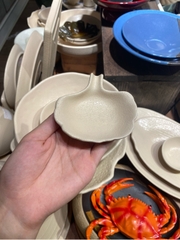 Chén lá vỏ sò 9x3cm màu be