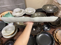 Đĩa dài 20inch màu sữa