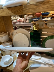 Đĩa hạt gạo trắng trơn 13inch