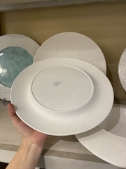 Đĩa trắng matte vành lõm 29*18cm