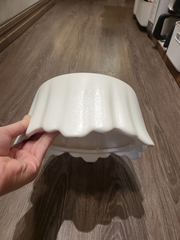 Dĩa bàn trang trí 20x11cm màu tuyết trắng