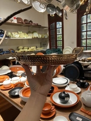 Chảo Oval ô vuông vàng hồng