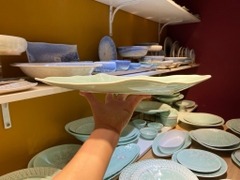 Đĩa cá 14inch xanh khảm