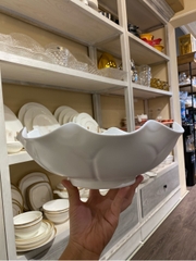 Bát hoa đá khói 11.25inch trắng