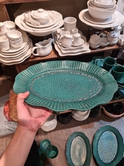 Dĩa Oval sen 36cm xanh Thiên Phúc