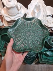 Dĩa lá sen dúng cánh 20cm xanh Thiên Phúc