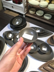 Chén chấm 8x2cm màu đen trổ (matte)