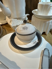 Đĩa kê chén soup ghi viền bạc