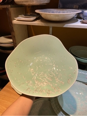 Tô méo 12.5inch xanh khảm