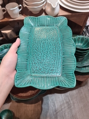Dĩa chữ nhật sen 28cm xanh Thiên Phúc