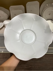 Bát hoa đá khói 11.25inch trắng