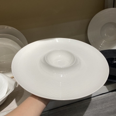 Đĩa trắng kẻ lõm giữa