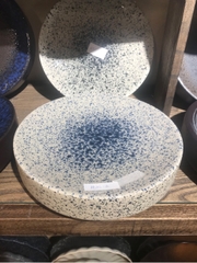 Khay tròn bằng 24 x 6 cm phun xanh