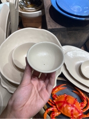 Chén chấm 8cm màu be