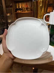 Đĩa hoa 4 cánh 7.5inch trắng trơn