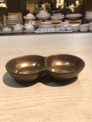 Chén chấm 2 ngăn 15.5x8.5cm Nâu đồng