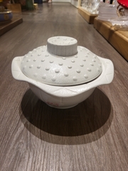 Thố cá nhân sen + nắp 21cm tuyết trắng