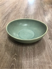 Tô 19x18cm xanh lá đậm trổ (matte)