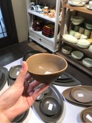 Chén cơm 11.5x5cm màu nâu trổ (matte)