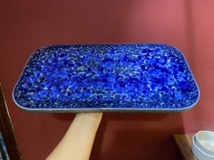 Đĩa CN bằng 40*21cm hoa xanh