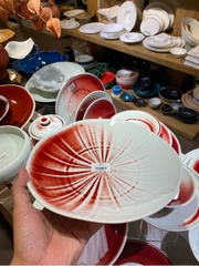 Đĩa Sâu Viền Lá 10inch Trăng Đỏ