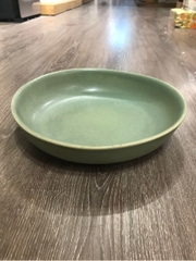 Dĩa sâu 23x5.2cm xanh lá đậm trổ (matte)