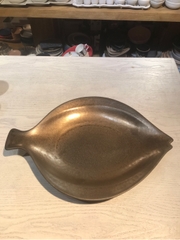 Dĩa cá tròn 37cm trơn (S1) Nâu đồng