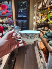 Bộ cafe xanh ngọc dây vàng