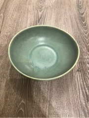 Tô 19x18cm xanh lá đậm trổ (matte)