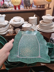 Dĩa chữ nhật sen 32cm xanh Thiên Phúc