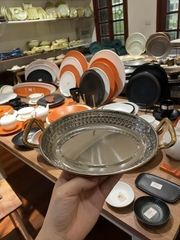Chảo Oval ô vuông vàng hồng