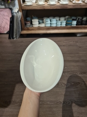 Tô oval vành hông 24 cm Trắng Ngà