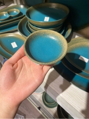 Chén chấm 9.5x2cm Ngọc Bích Viền Nâu phun hạt (HĐ)