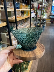 Phễu lọc cafe thuỷ tinh có gioăng vòng gỗ